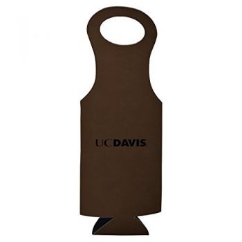 Velour Leather Wine Tote Carrier - UC Davis Aggies
