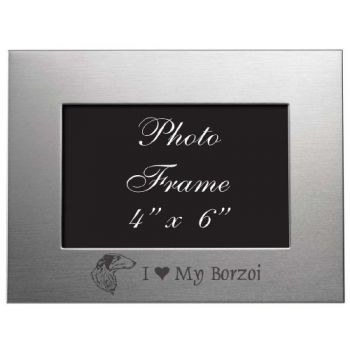 4 x 6  Metal Picture Frame  - I Love My Borzoi
