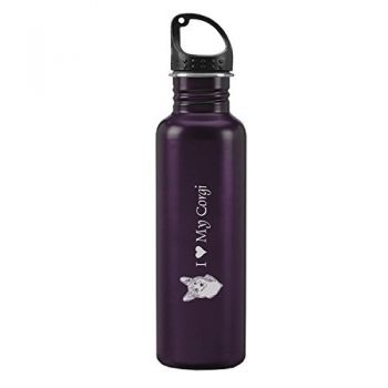 24 oz Reusable Water Bottle  - I Love My Corgi