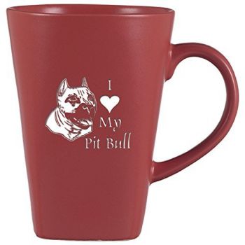 14 oz Square Ceramic Coffee Mug  - I Love My Pit Bull