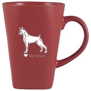 14 oz Square Ceramic Coffee Mug  - I Love My Boxer