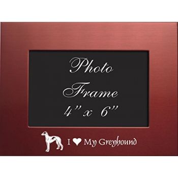 4 x 6  Metal Picture Frame  - I Love My Greyhound