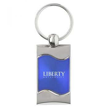 Keychain Fob with Wave Shaped Inlay - Liberty Flames