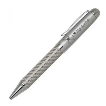 Carbon Fiber Rollerball Twist Pen  - I Love My Airedale