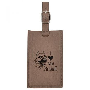 Travel Baggage Tag with Privacy Cover  - I Love My Pit Bull