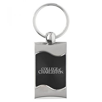 Keychain Fob with Wave Shaped Inlay - College of Charleston