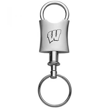 Tapered Detachable Valet Keychain Fob - Wisconsin Badgers
