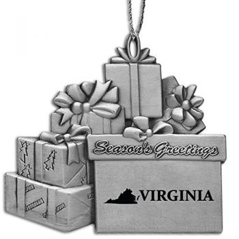 Pewter Gift Display Christmas Tree Ornament - Virginia State Outline - Virginia State Outline
