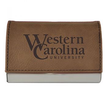 PU Leather Business Card Holder - Western Carolina Catamounts