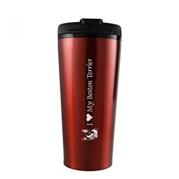 16 oz Insulated Tumbler with Lid  - I Love My Boston Terrier