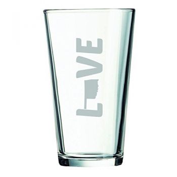16 oz Pint Glass  - Oklahoma Love - Oklahoma Love