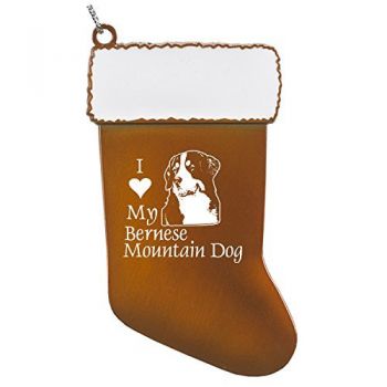 Pewter Stocking Christmas Ornament  - I Love My Bernese Mountain Dog