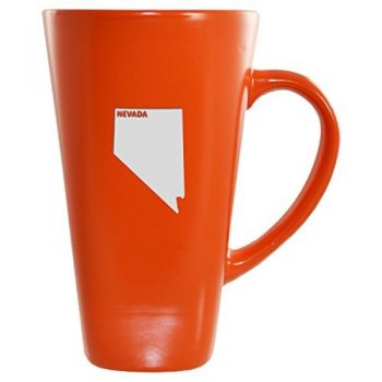16 oz Square Ceramic Coffee Mug - Nevada State Outline - Nevada State Outline