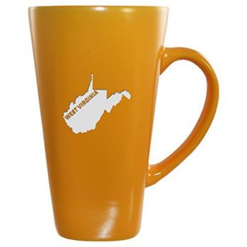16 oz Square Ceramic Coffee Mug - West Virginia State Outline - West Virginia State Outline