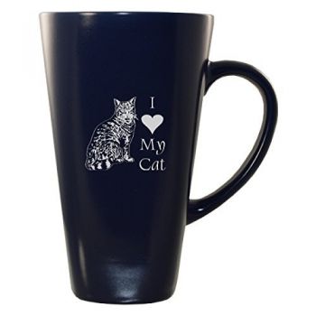 16 oz Square Ceramic Coffee Mug  - I Love My Cat