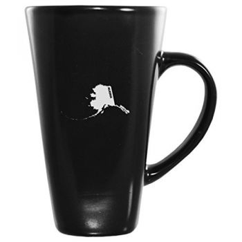 16 oz Square Ceramic Coffee Mug - Alaska State Outline - Alaska State Outline