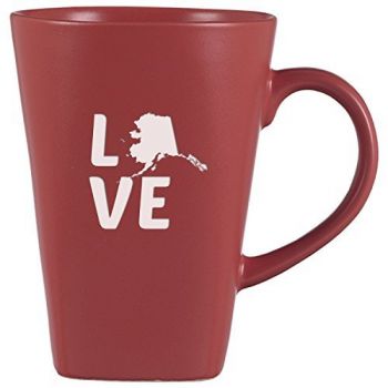14 oz Square Ceramic Coffee Mug - Alaska Love - Alaska Love