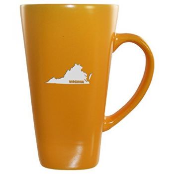 16 oz Square Ceramic Coffee Mug - Virginia State Outline - Virginia State Outline