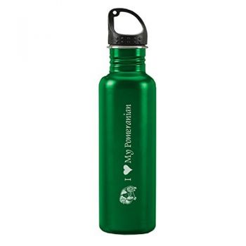 24 oz Reusable Water Bottle  - I Love My Pomeranian