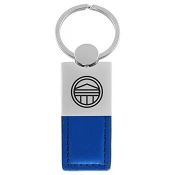 Modern Leather and Metal Keychain - Longwood Lancers
