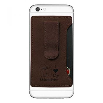 Cell Phone Card Holder Wallet with Money Clip  - I Love My Bichon Frise