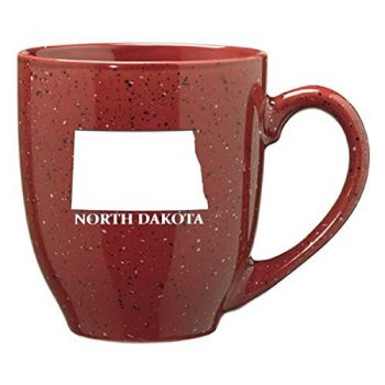 16 oz Ceramic Coffee Mug with Handle - North Dakota State Outline - North Dakota State Outline