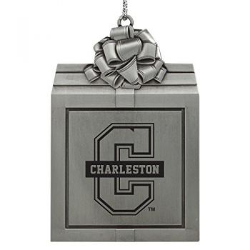 Pewter Gift Box Ornament - College of Charleston