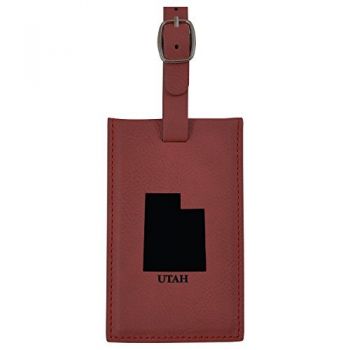 Travel Baggage Tag with Privacy Cover - Utah State Outline - Utah State Outline