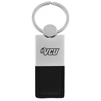 Modern Leather and Metal Keychain - VCU Rams