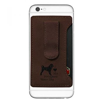 Cell Phone Card Holder Wallet with Money Clip  - I Love My Portuguese Water Dog