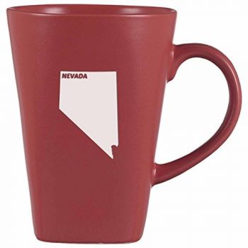 14 oz Square Ceramic Coffee Mug - Nevada State Outline - Nevada State Outline
