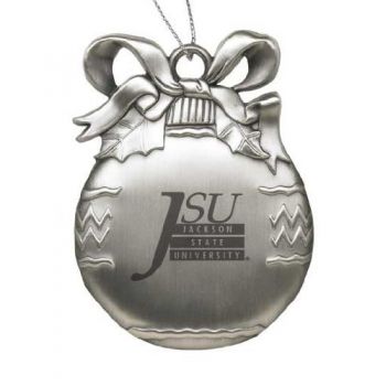 Pewter Christmas Bulb Ornament - Jackson State Tigers
