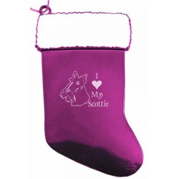 Pewter Stocking Christmas Ornament  - I Love My Scottish Terrier