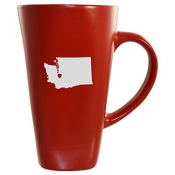 16 oz Square Ceramic Coffee Mug - I Heart Washington - I Heart Washington