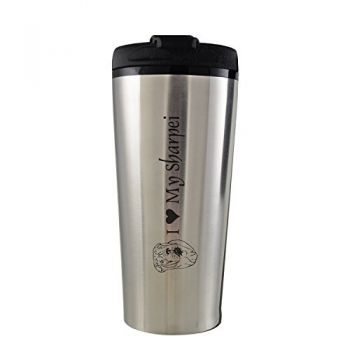16 oz Insulated Tumbler with Lid  - I Love My Sharpei