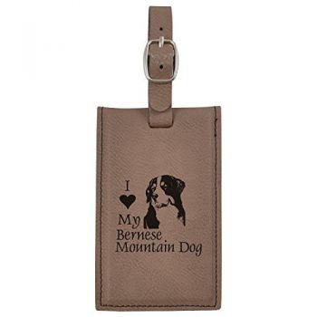 Travel Baggage Tag with Privacy Cover  - I Love My Bernese Mountain Dog