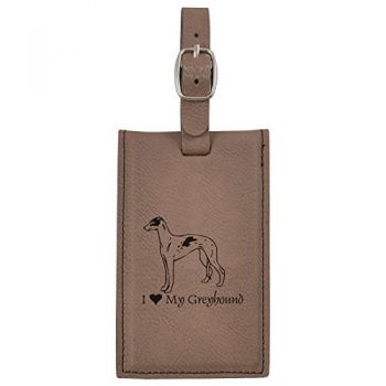 Travel Baggage Tag with Privacy Cover  - I Love My Greyhound