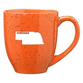 16 oz Ceramic Coffee Mug with Handle - Nebraska State Outline - Nebraska State Outline