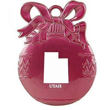 Pewter Christmas Bulb Ornament - Utah State Outline - Utah State Outline