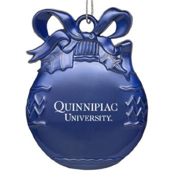 Pewter Christmas Bulb Ornament - Quinnipiac bobcats