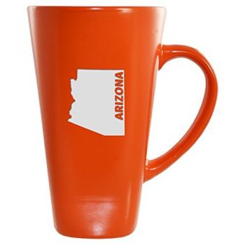 16 oz Square Ceramic Coffee Mug - Arizona State Outline - Arizona State Outline