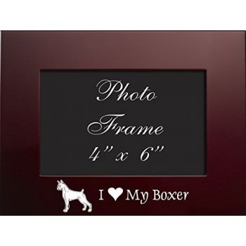4 x 6  Metal Picture Frame  - I Love My Boxer