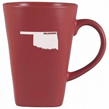 14 oz Square Ceramic Coffee Mug - Oklahoma State Outline - Oklahoma State Outline
