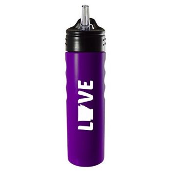 24 oz Stainless Steel Sports Water Bottle - Arkansas Love - Arkansas Love