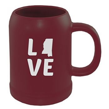 22 oz Ceramic Stein Coffee Mug - Mississippi Love - Mississippi Love