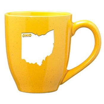 16 oz Ceramic Coffee Mug with Handle - Ohio State Outline - Ohio State Outline