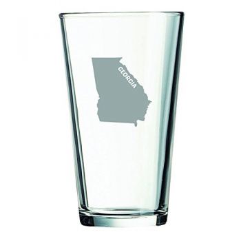 16 oz Pint Glass  - Georgia State Outline - Georgia State Outline
