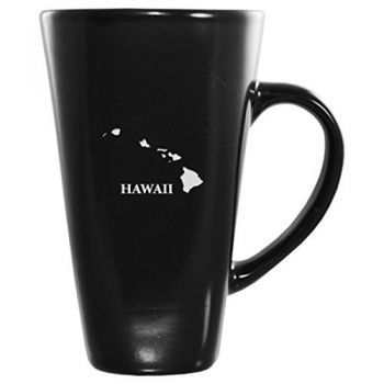 16 oz Square Ceramic Coffee Mug - Hawaii State Outline - Hawaii State Outline
