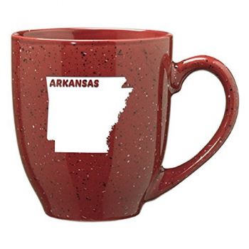 16 oz Ceramic Coffee Mug with Handle - Arkansas State Outline - Arkansas State Outline