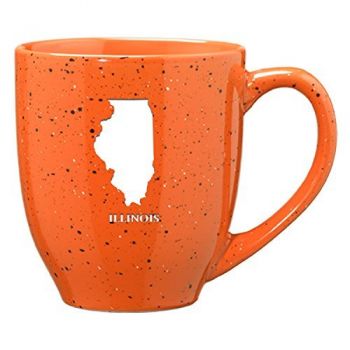 16 oz Ceramic Coffee Mug with Handle - Illinois State Outline - Illinois State Outline
